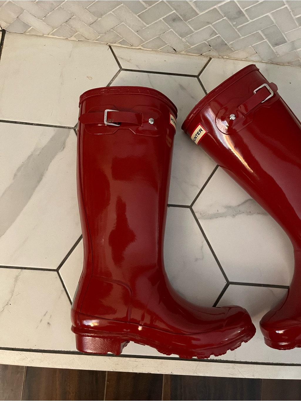 Hunter Gloss Red Knee-High Rain Boots Big Kids — image 4 of 8